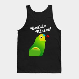 Beakie Kisses Blue Front Amazon Parrot Cute Tank Top